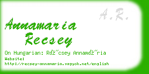 annamaria recsey business card